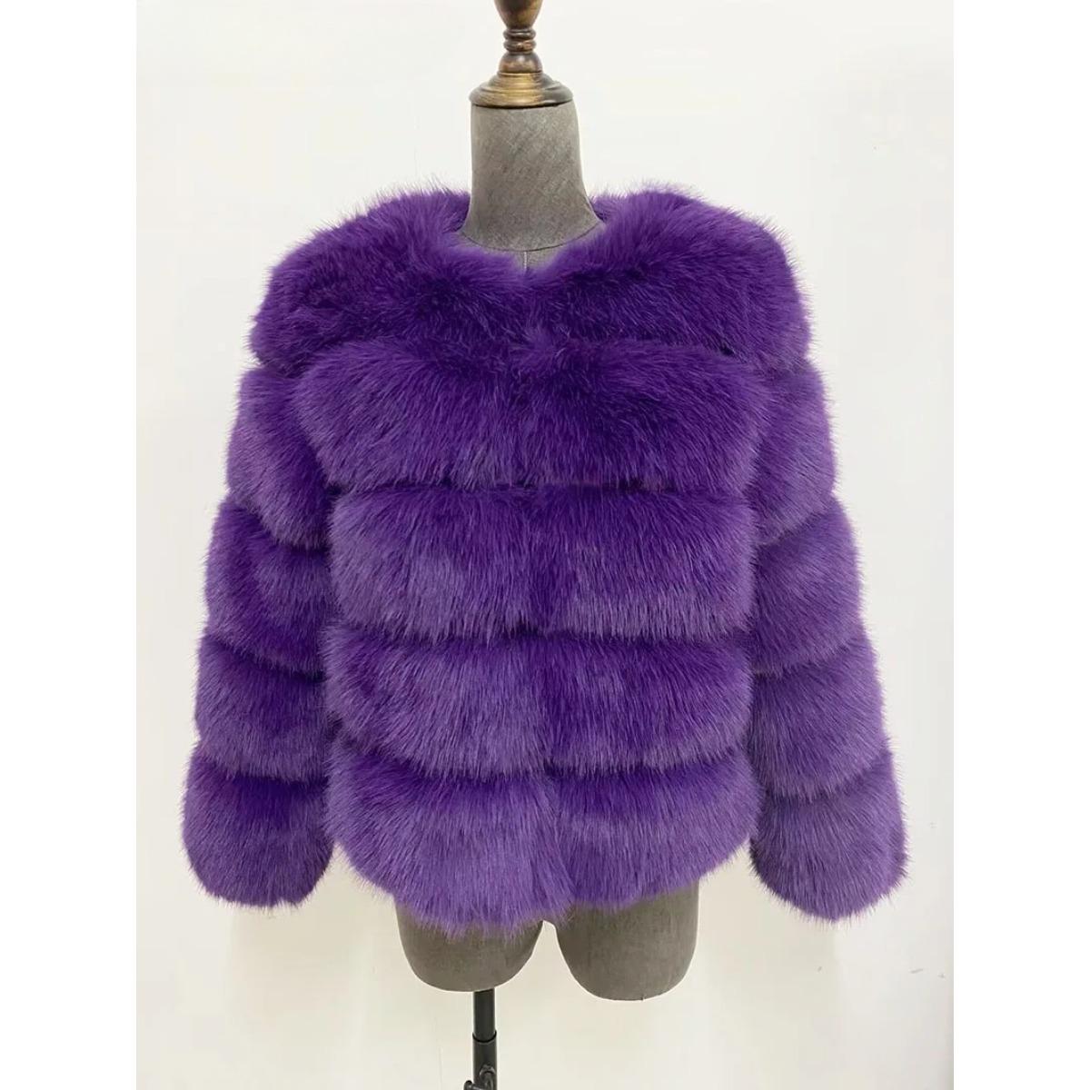 VAYLA Mink Coat Winter Black White
