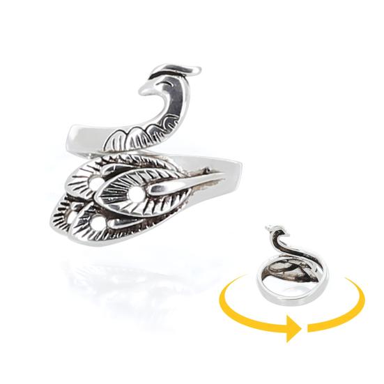 Unisex Retro Adjustable Phoenix Shape Yarn Knitting Accessory Open Finger Ring