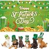 Celebrate Happy St. Patrick’s Day Background Polyester Irish Clover Hanging Banner  Photo Booth