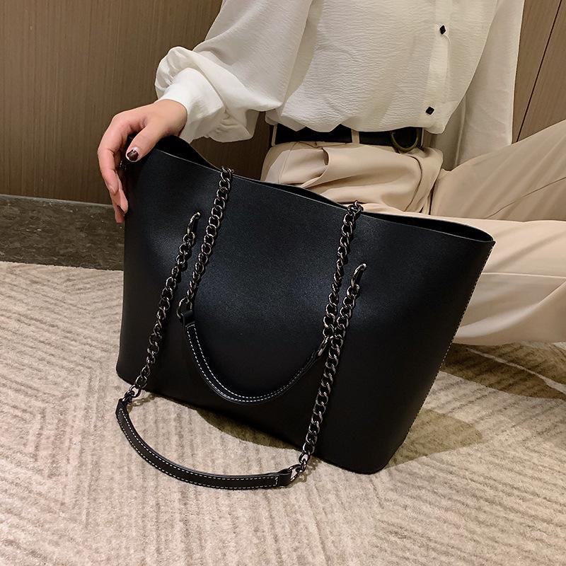 European and American Foreign Gas Soft Leather Large-capacity Bag New Korean Version Foreign Gas Chain Tote Bag Fashion Handbag