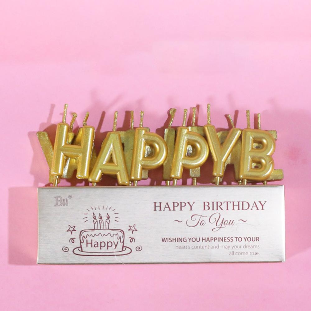 Birthday Happy Candle Alphabet English Cake Decoration Happy Birthdany Gold Rich Party Baking Supplies Birthday Candles New 2025