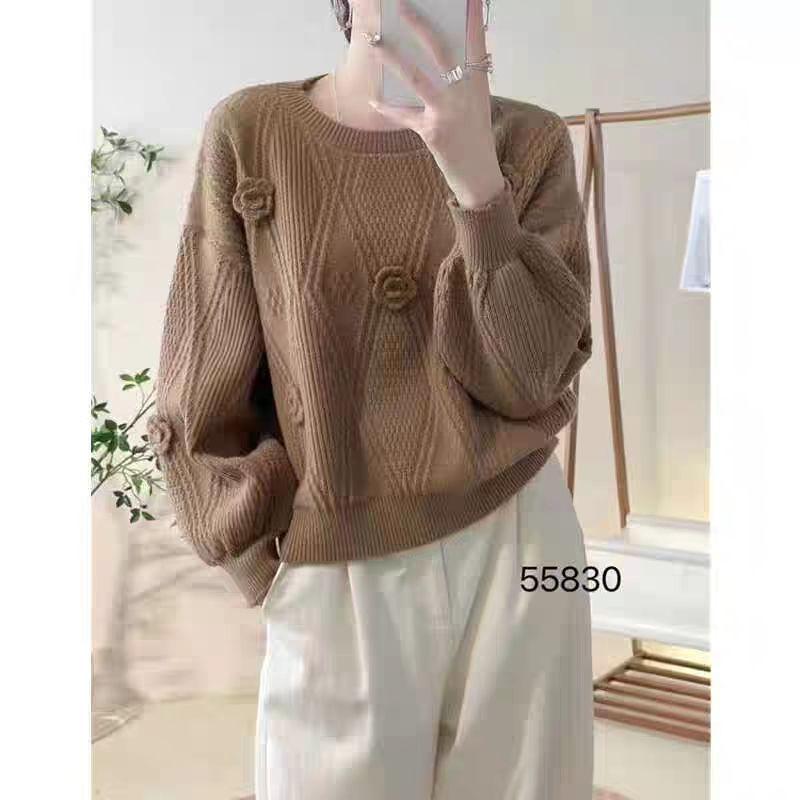 

Осенне-зимний красный свитер, базовый свитер, женский короткий свободный вязаный свитер с рукавами-фонариками XL света кофе