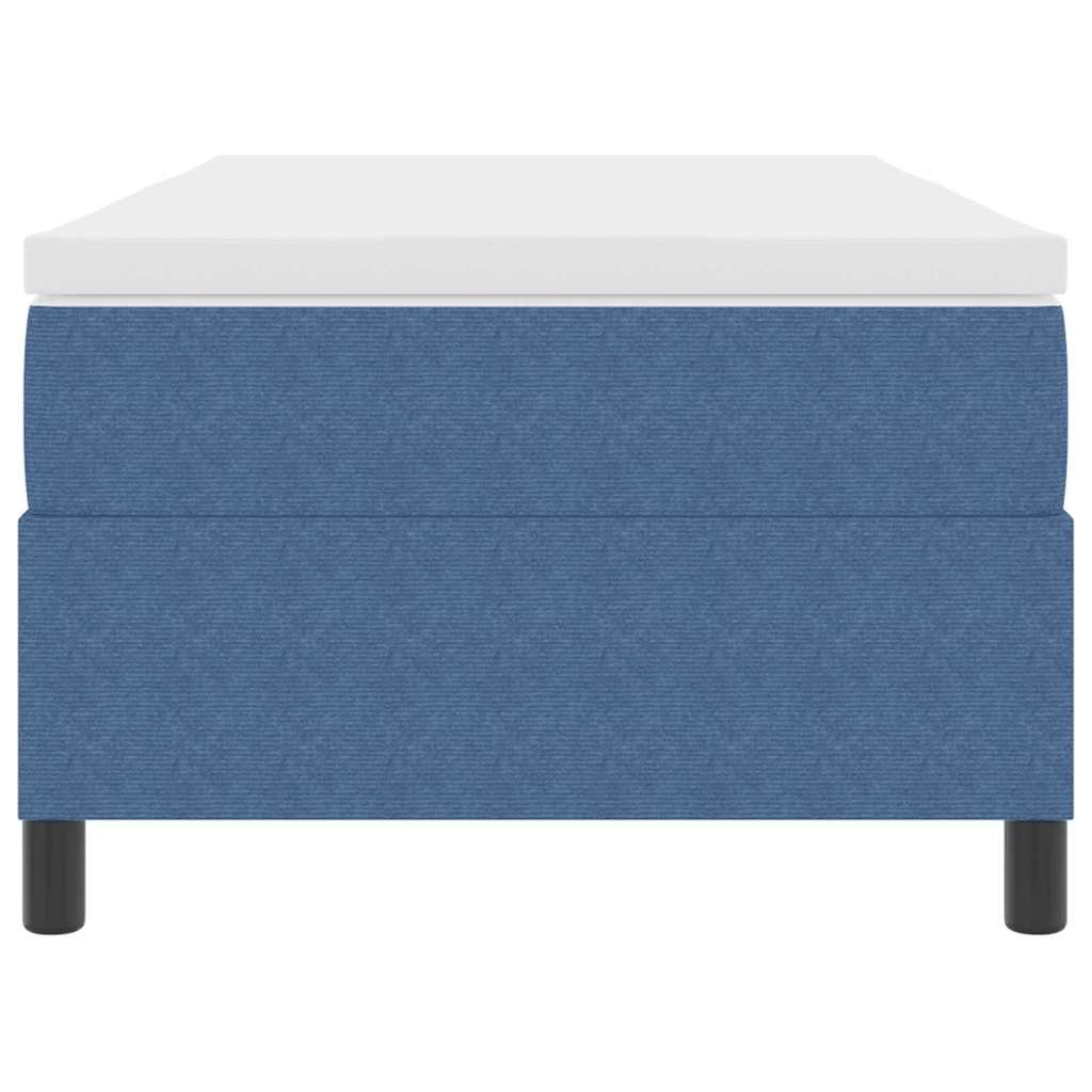 Box Spring Bed Blue and White 80 x 200 cm Cord Fabric