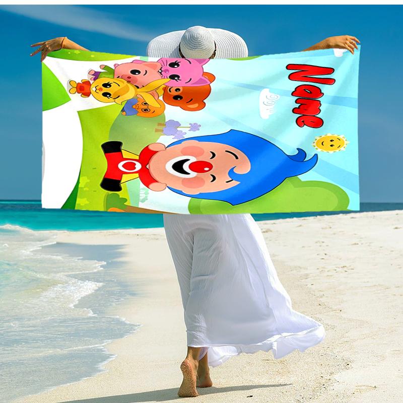 Personalized Customized Proof Beach Towel with Plim Plim Pattern - Soft, Absorbent,quick-drying,perfect Swimming,camping&bathing