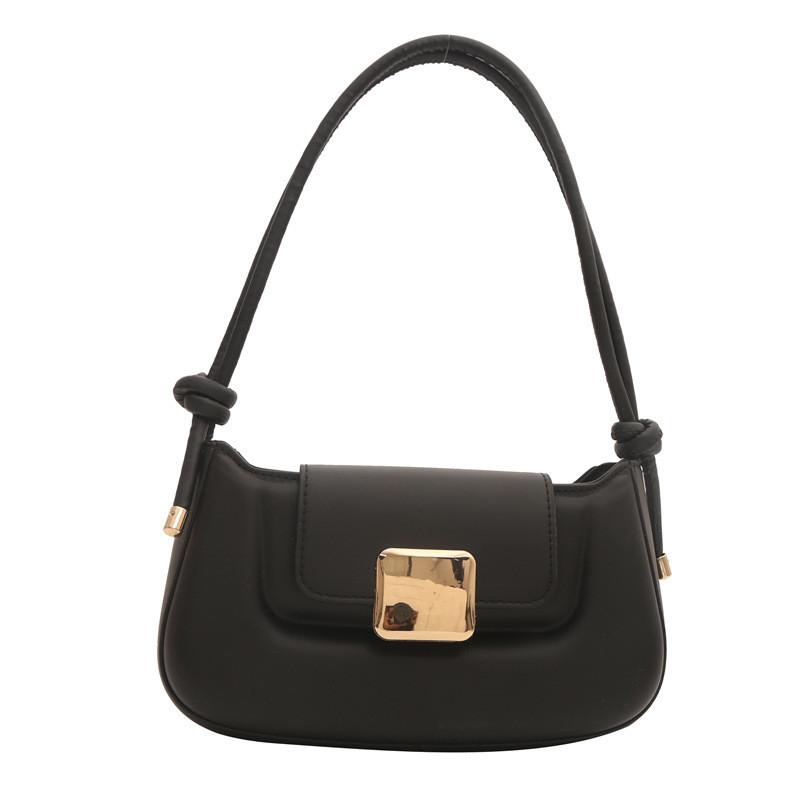 Trendy Minimalist Pu Shoulder Bag For 2024 Spring Fashionable Commute Versatile Crossbody Bag чёрный