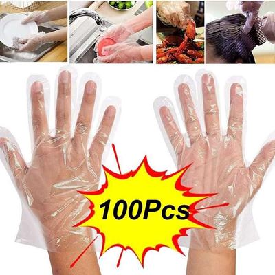 Unsterile Handschuhe Antihaftbeschichtung Ölbeständig Transparent 100 Stück