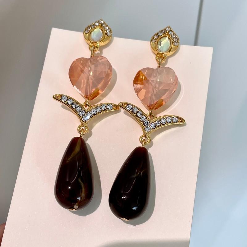 Natural tiger's eye stone series stud earrings for women Maillard exquisite retro earrings niche light luxury high-end temperament earrings