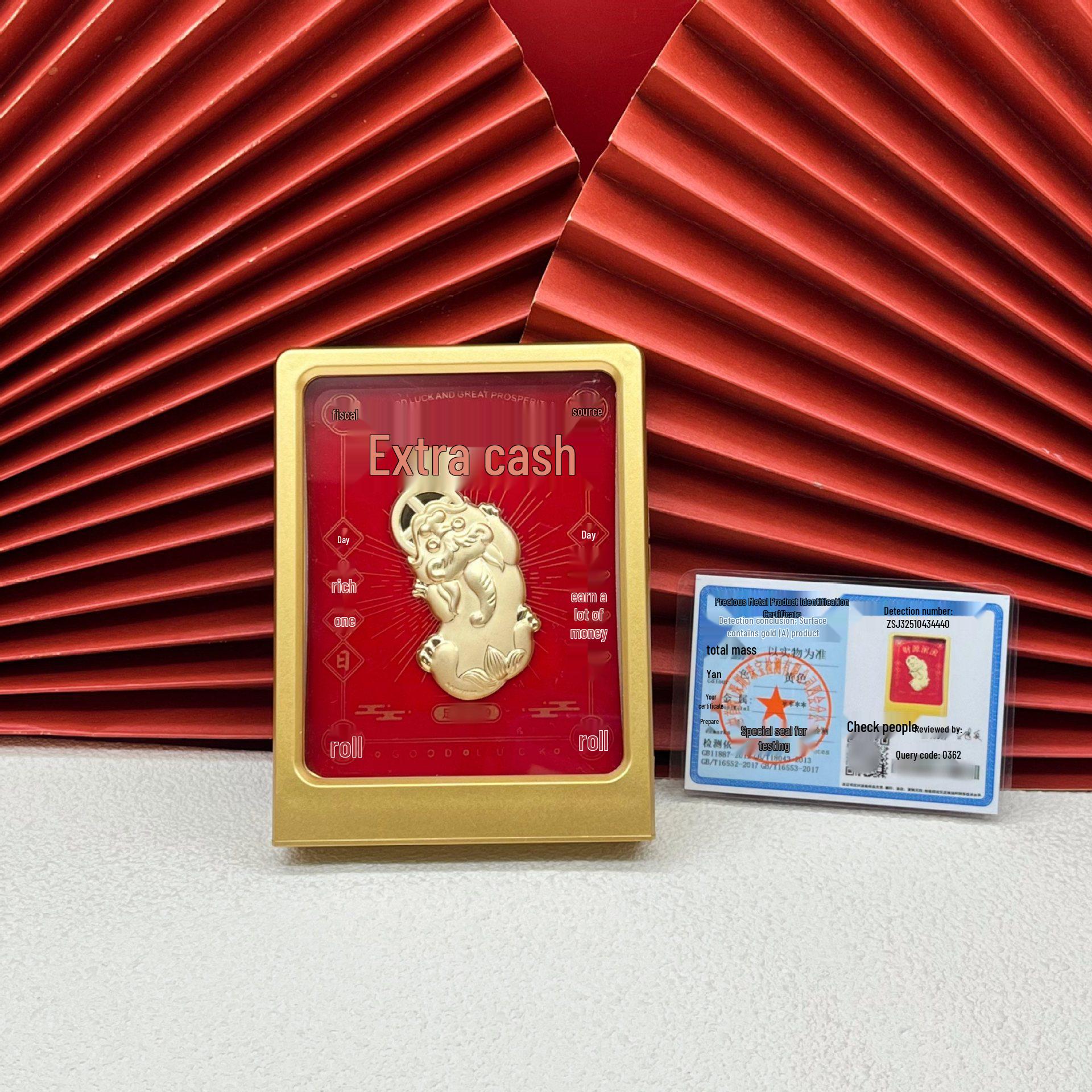 Pure Gold Pixiu Ornament - Eight Directions Wealth Awakening Lion, New Chinese Design Desktop Decoration Gift