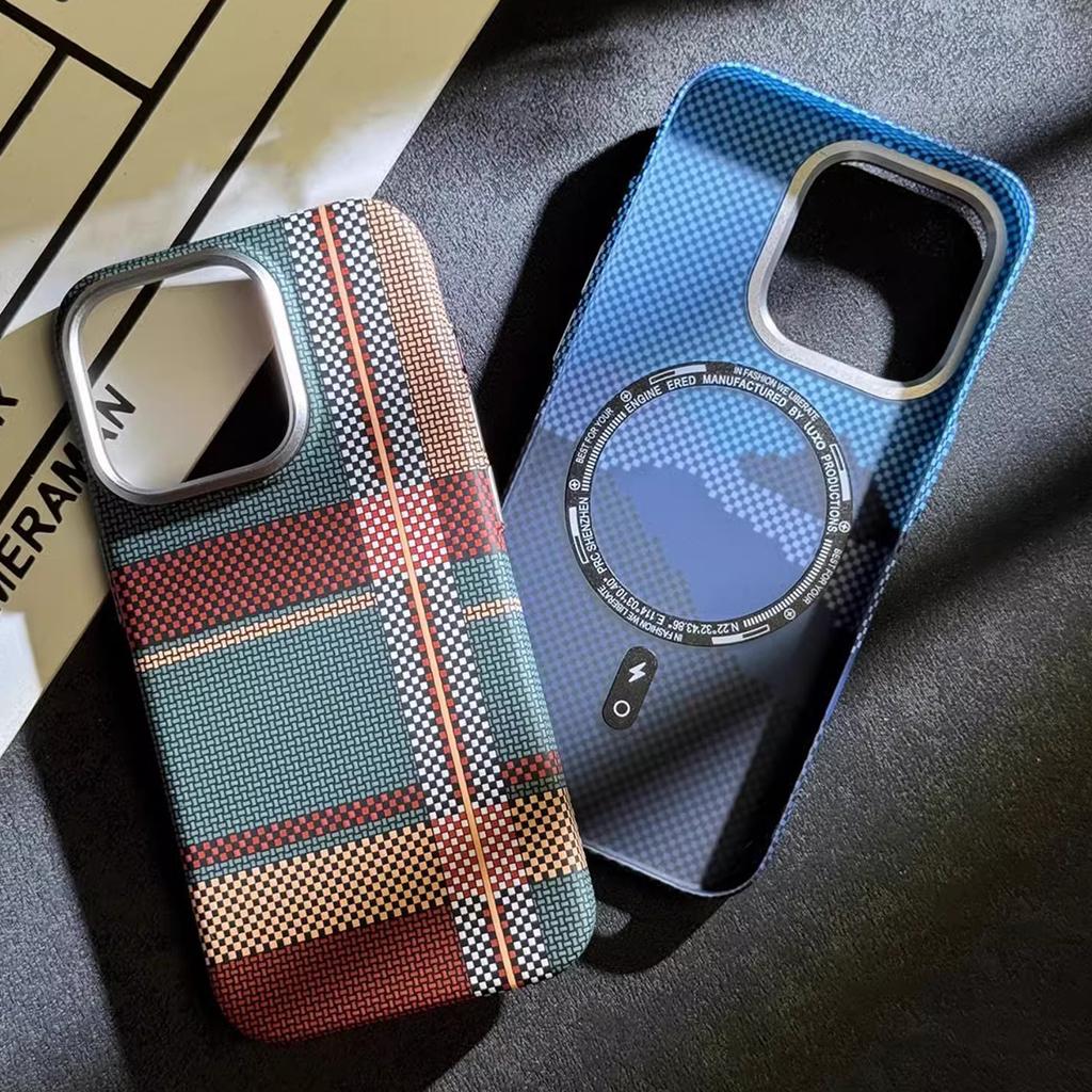 Pro iPhone 13 Pro 6,1 palce Kryt Tvrdé PC Textura z uhlíkových vláken Pouzdro Kompatibilní s MagSafe