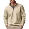 Autumn New Casual Fashion Men's Sweater Solid Color Versatile Stand-up Collar Zipper Top