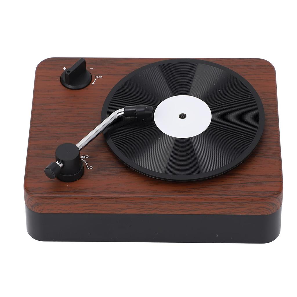 Vintage Mini Bluetooth Speaker Record Player Shaped Desktop Decoration Rechargeable Wireless Speaker