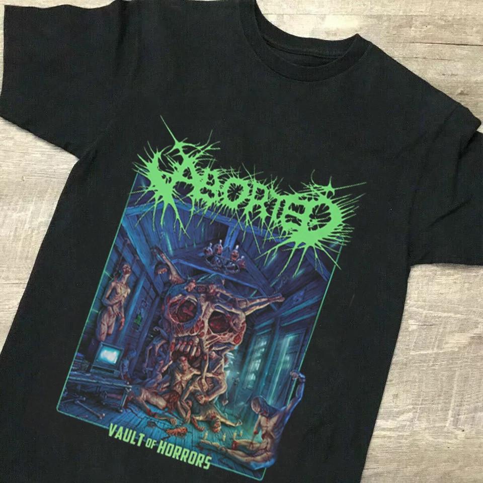 Aborted Band Vault Of Horrors Unisex Black T Shirt Full Size Unisex T-Shirt XXL