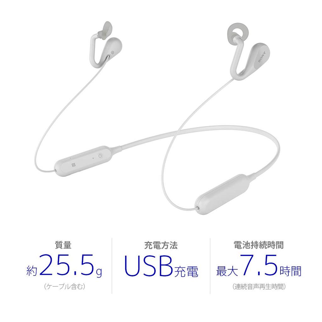 Sony Wireless Stereo Earphones Control Buttons 2019 Model Gray SBH82D H Open-Ear SBH82D Bluetooth/Background Listening/NFC Compatible/Microphone &