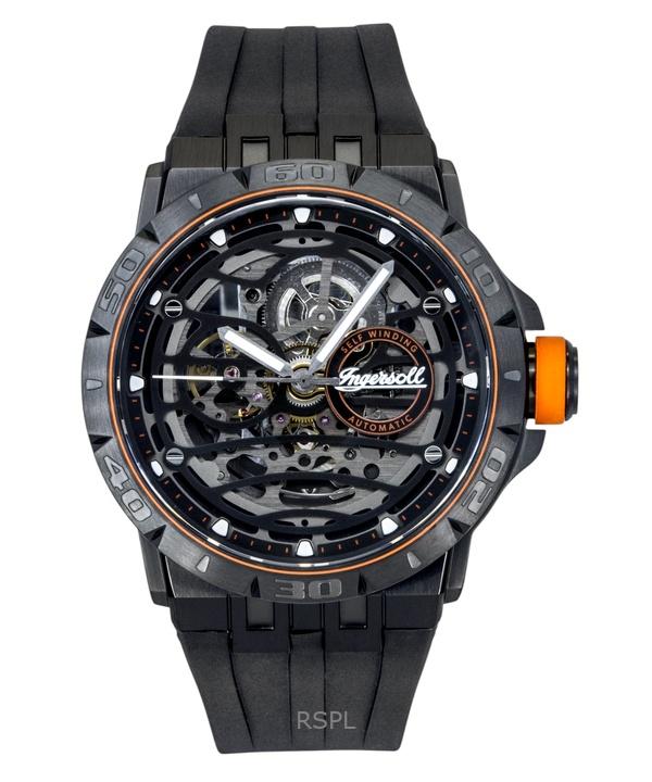 Ingersoll The Rigger Polyurethane Strap Black Skeleton Dial Automatic I17902 Men's Watch
