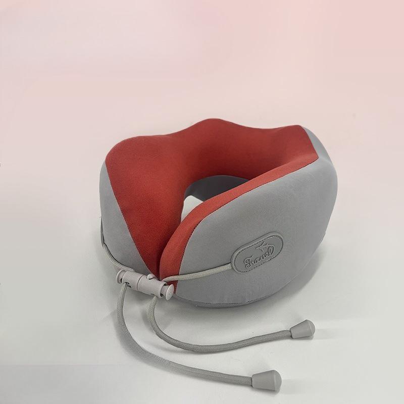 Oreiller de voyage en forme de U Mousse à mémoire de forme Support pour le cou Ergonomique Portable Pliable Doux Respirant pour Vol Bureau Sieste Camping Côté Couchage Lavable