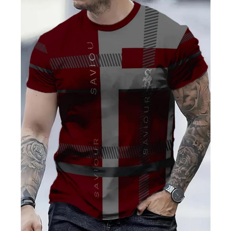 Street Hip-Hop T-Shirt Mode für Frühling Sommer Herren Freizeit Rundhals Kurzarm T-Shirt