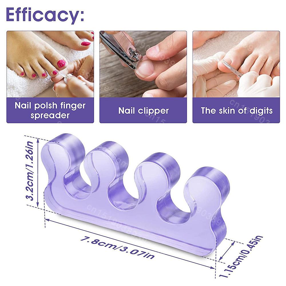 1pair Silicone Finger Toe Separator Soft-Silicon 4 Colors Flexible Finger Toe Spacers for Nail Polish Pedicure Tools