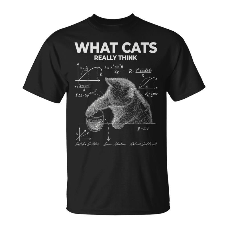Science Cat Meme What Cats Really Think Humor T-Shirt