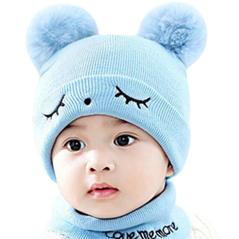 Toddler Solid Color Knitted Winter Hats Toddler Beanies Hat Soft Winter Warm Boys and Girls Caps for Newborn Baby
