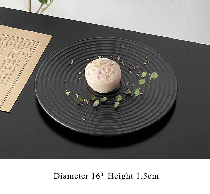 Ceramic Spiricle Plate Household 8 Inch New Vintage Exquisite Dessert Cake Dishes Creative Solid Round Afternoon Tea Tableware