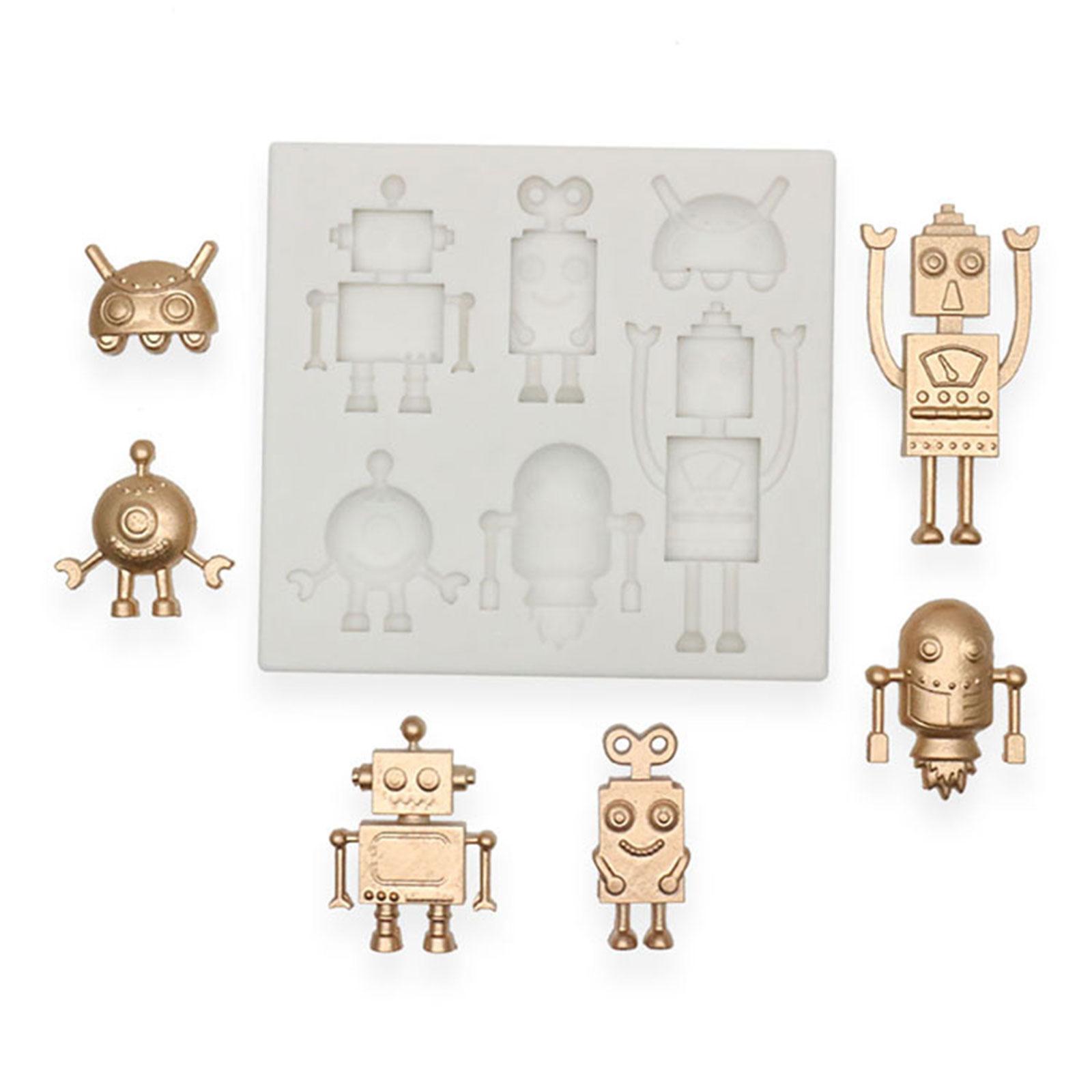 

6 Holes Chocolate Moulds Robots Shaped Baking Molds Fondant Moulds Silicone Cake Molds Perfect Gift for DIY Baking Lover