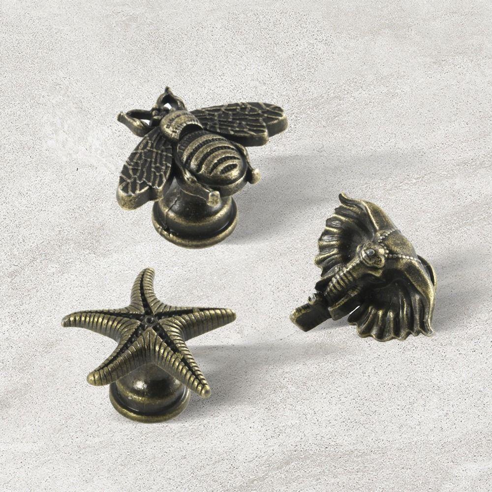 1pc Zinc Alloy Vintage Cabinet Knobs Decorative Animal Shape Cabinet Handle DIY Furniture Hardware Drawer Pull Handles Wardrobe