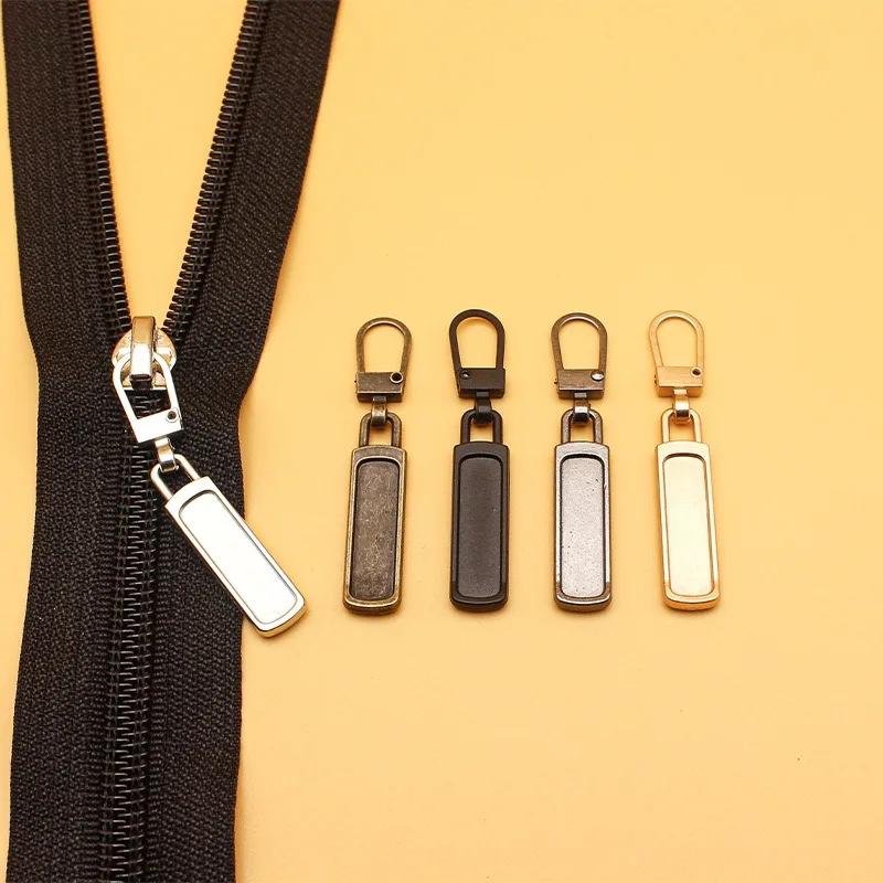 

10pcs Metal Zipper Puller Tap Slider DIY Sewing Zip Sliders Replacement Instant Repair Universal Zipper Head for Clothing Bag