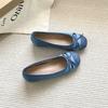 French Retro Soft-soled Single Shoes Silver Women's Shoes Summer Ladyshoes Evening Bow Red Flats Ballet Shoes