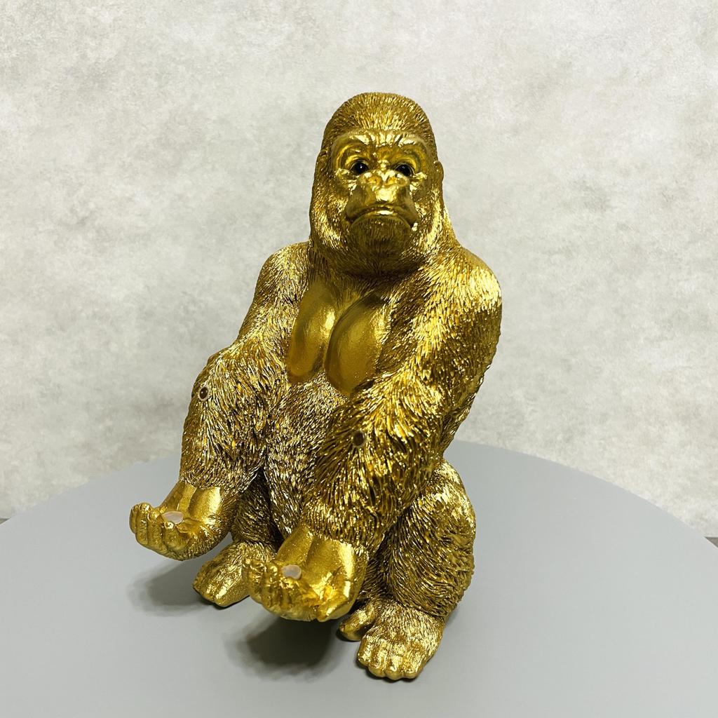 Woobia Smartphone Stand Gorilla Cute Animal Ornament Indoor Decor Menu Holder Photo Frame Gold