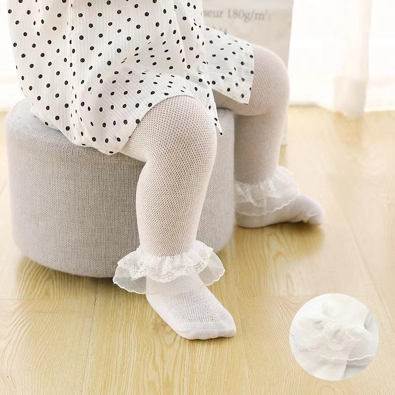 Baby Tights Infant Girl Newborn Kids Pantyhose Lace Bow Flower Hosiery Children Stockings School Uniform Mesh Tights Toddler