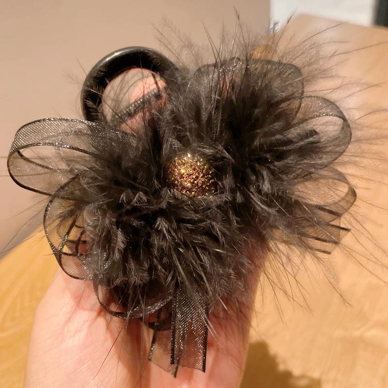 2024 High-End Herbst/Winter Feder Schleife Hai Haarspange für Frauen