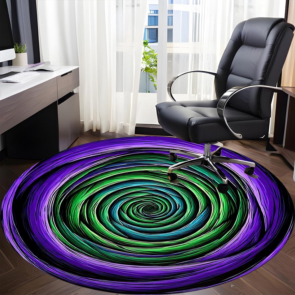 1pc Spiral Pattern Chair Carpet for Office Non Slip, Machine Washable Rug for Office, Room Holiday Decor for Christmas, Birthday Polyester