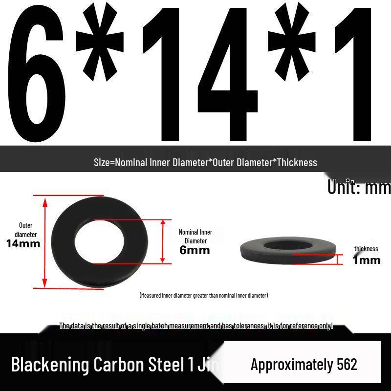 Blackened Thickened Oversized Metal Washer