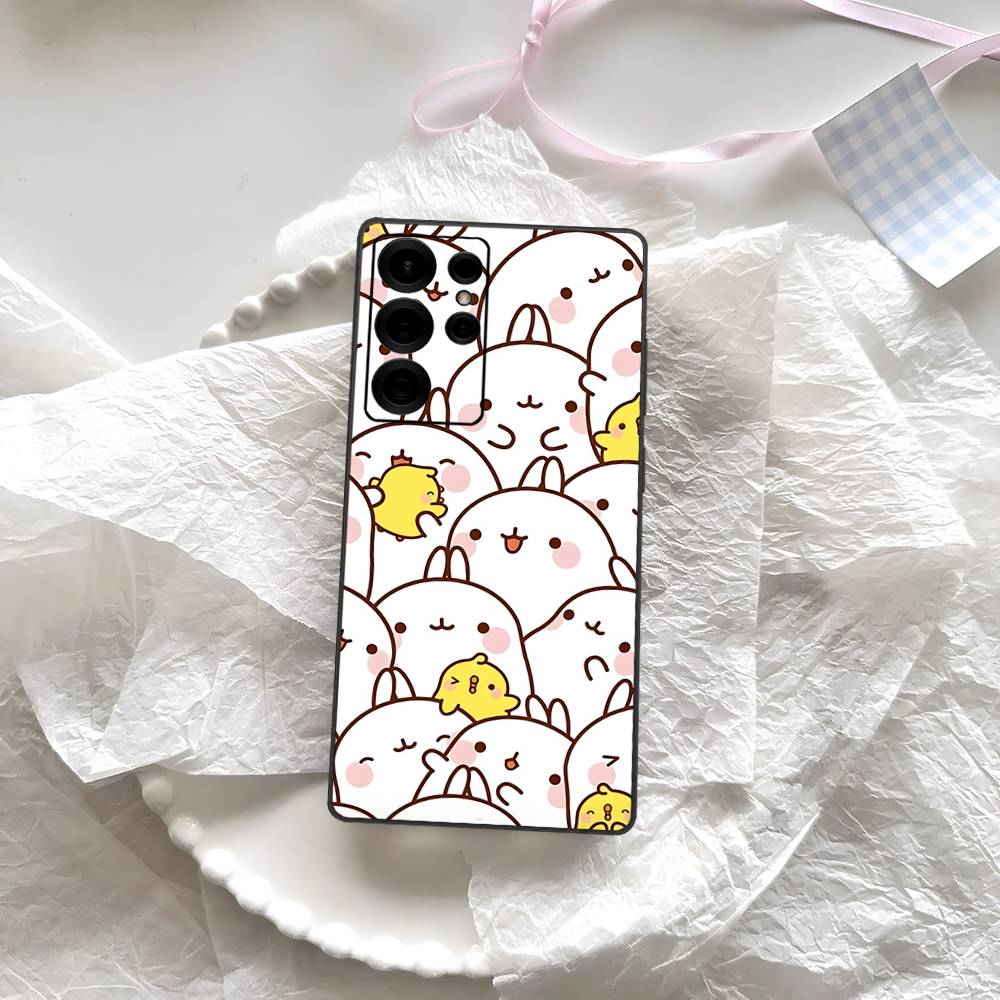 Cartoon Cute M-Molang Phone Case For Samsung S 24 Fe 25 Ultra Plus 20 Lite 21 30 22 23 24 22 Ultra 5G Fundas