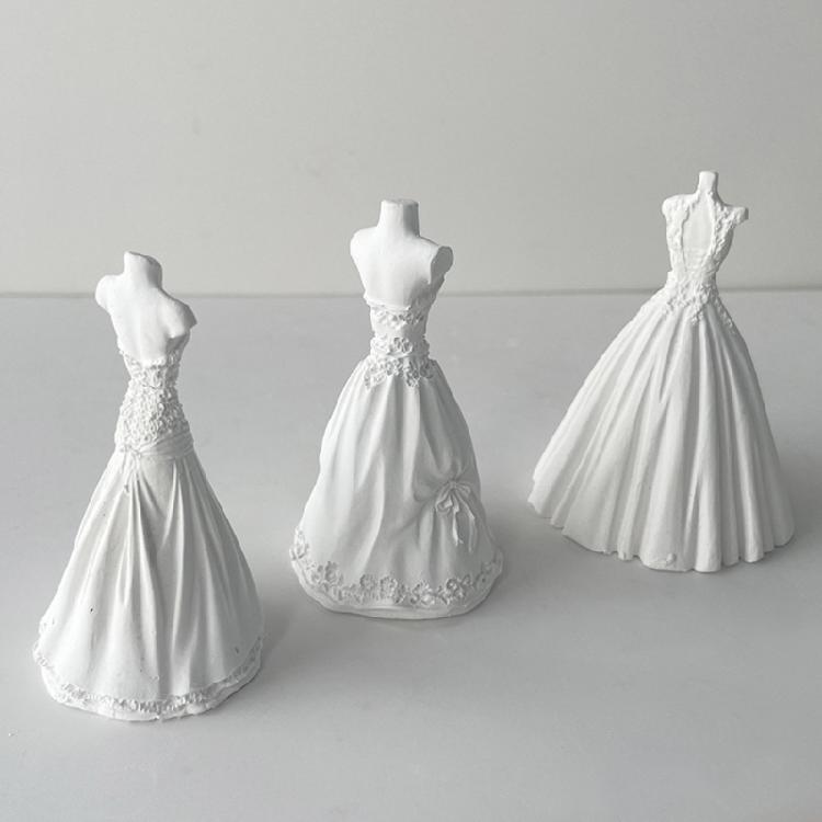 3D Bride Wedding Dress Silicone Candle Mold Bridegroom Suit Resin Casting Moulds