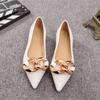 Fashion Flat Shoes for Women 2025 Spring and Autumn New Pointed Toe Metal Chain Fashion Flat Casual Plus Size Women's Shoes