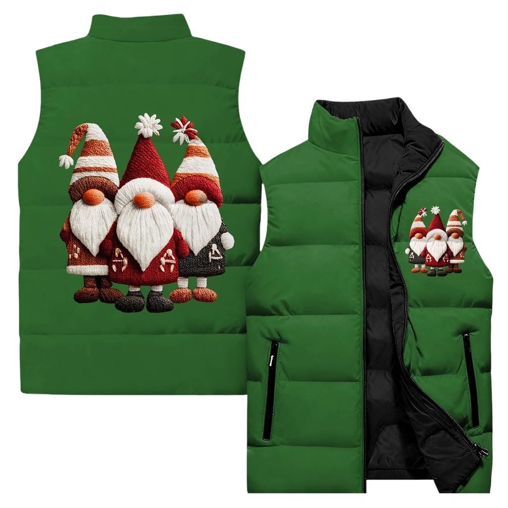 Ladies' Casual And Fashionable Sleeveless Vest Christmas Printed Cotton Jacket