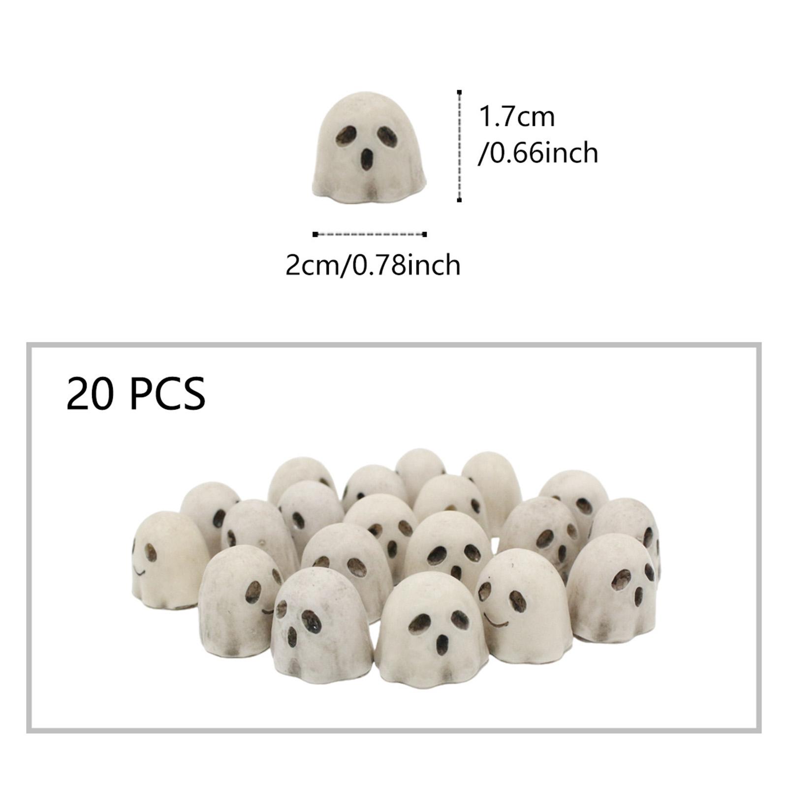 

20pcs Halloween Mini Ghost Ornaments Spooky Resin Ghost Wear-Resistance Resin Statue for Garden Flower Pot Yard Patio Decoration