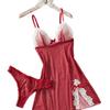 European and American Internet celebrities popular lace mesh semi-perspective sexy suspender skirt nightdress two-piece set