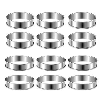 6pcs Easy To Use Stainless Steel Dessert Rings Set Double Rolled Muffins Molds Round Dessert Molds for Dessert Crafting