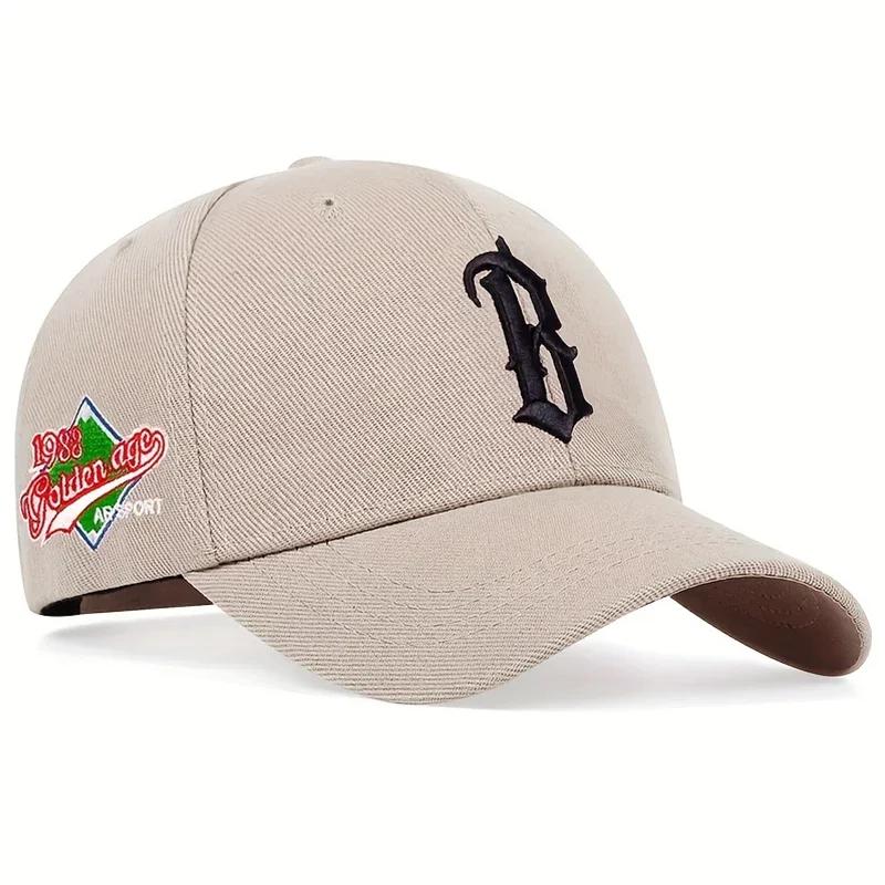 

Unisex B Letter Embroidery Baseball Caps Spring Autumn Outdoor Adjustable Casual Hats Dad Hat Sunscreen Hat