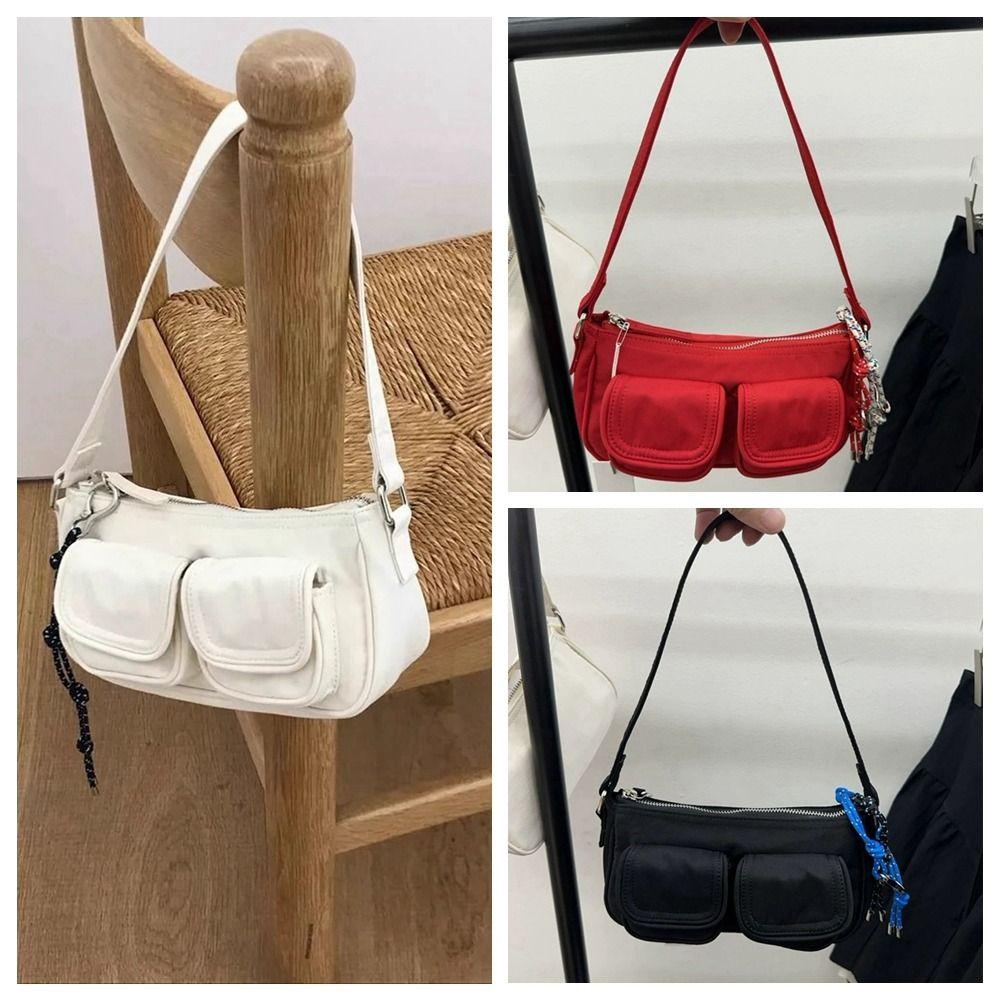 Multi Pocket Oxford Cloth Handbag Oxford Cloth Nylon Shoulder Bag Simple   Streetwear