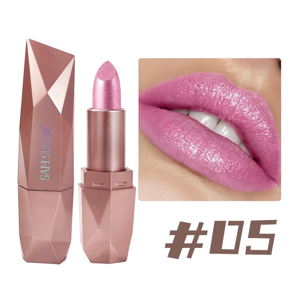 Glitzernder Schimmernder Metallischer Lippenstift Perlglänzende Lippenfarbe, Lang Haltend Lippen Mattes Lippen Make-up Geschenke für Frauen Lippenöl Kosmetik