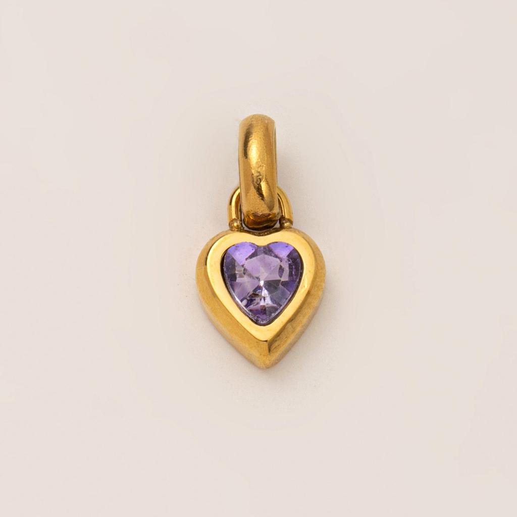 Titanium Steel Zodiac Heart Pendant Necklace with Twelve Stones & Custom Name Charm - Family Gift