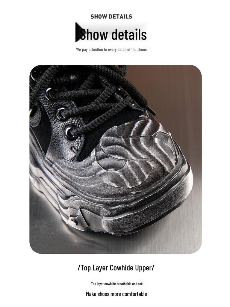 Women's Thick-Soled Retro Cowhide Leather Shoes, Autumn/Winter 2025 Edition