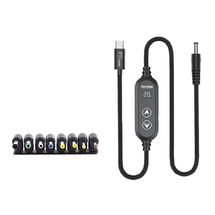 

Type C To DC5.5mm Power Supply 100W Capacity 5 Power Selections 5-20V Variable Through Integrated Management 8 Adapters 1