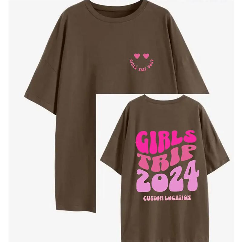 GIRL TRIP 2024 SUnisex top T-shirt Amazon fashion sports short-sleeved T-shirt