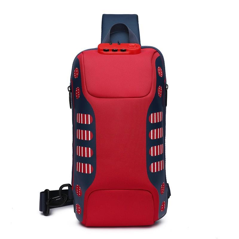 Men s Anti-theft Chest Bag Outdoor Sports Waterproof Multifunctional Fashionable Cross-body красный