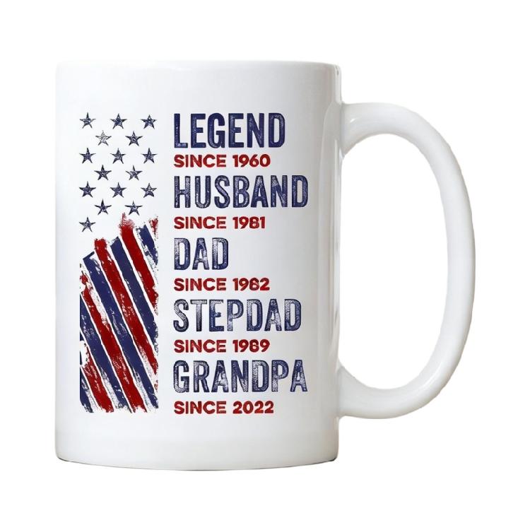 

Legends Dad Husband Print Tea Cup 11Oz And 15Oz Size Ceramic Coffee Mug Comfortable Grip Design Fathers Day Present