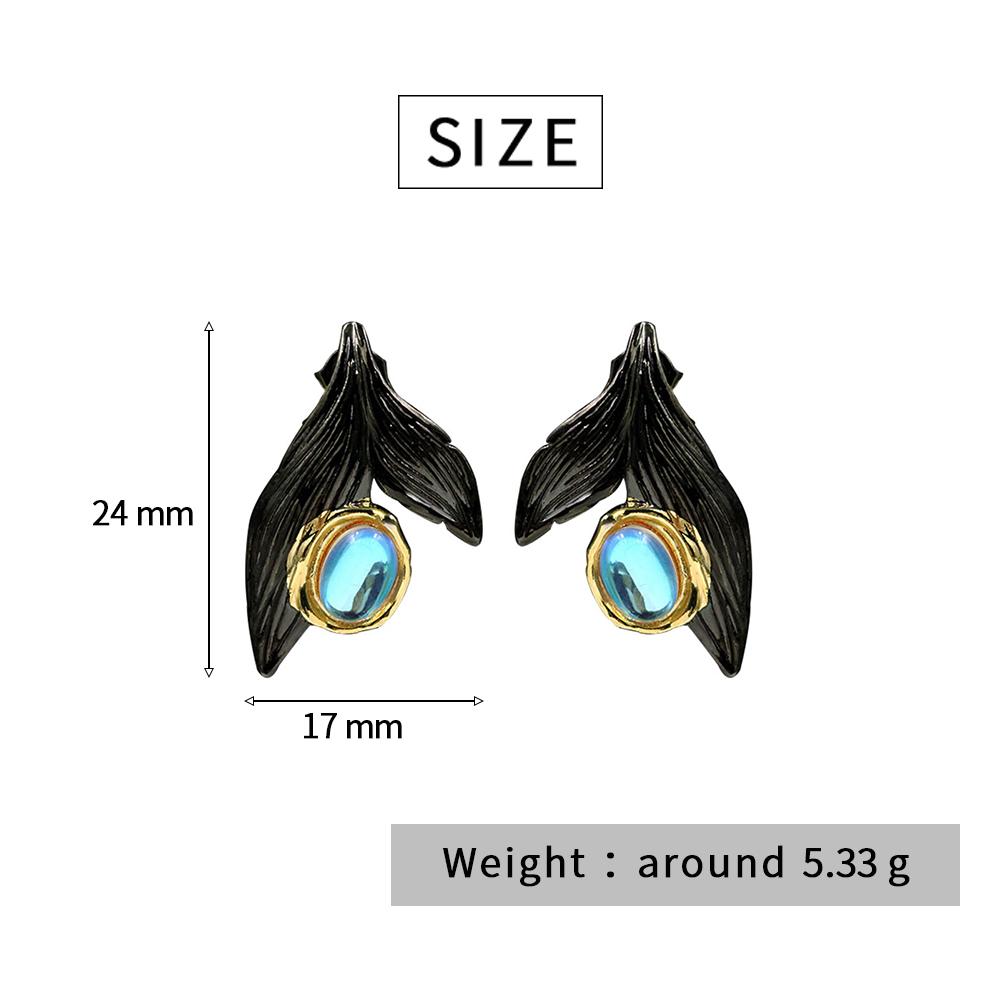 Creative 925  Jewelry Set for Woman Unique Mermaid Tail Shape Earring Necklace Black Gold Jewelry Wedding Bridal Set